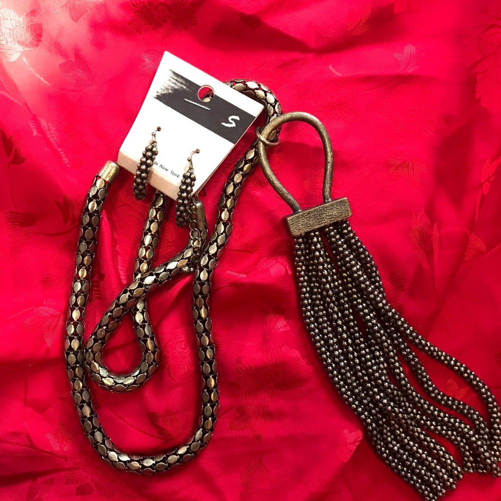 Earrings and necklaces
